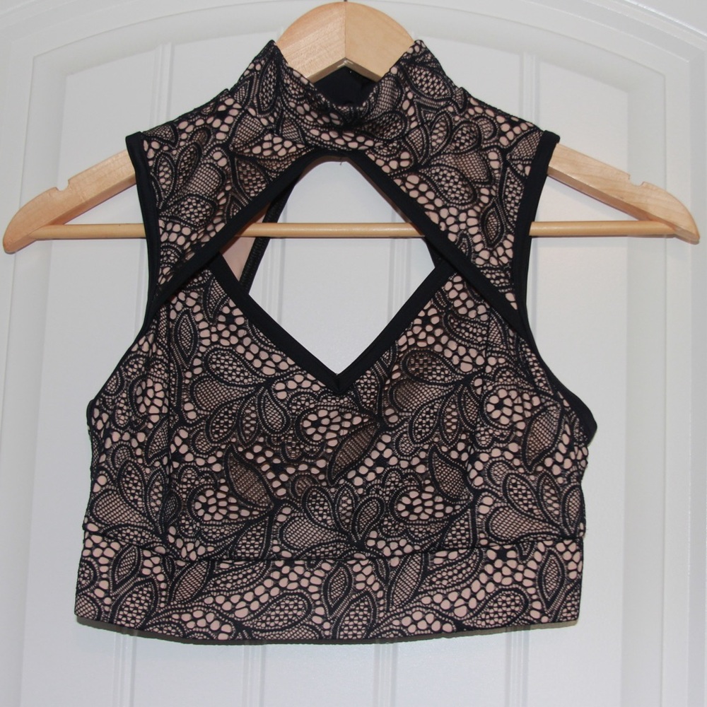 Lace Open Back Sports Bra/Concert Crop Top